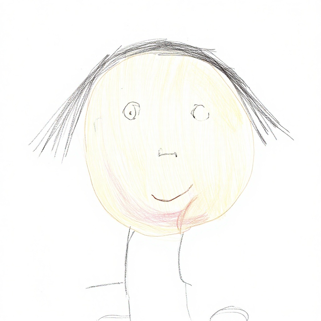 child pencil illustration style character,  looks like a kid’s own drawing,  loose and sketchy pencil lines on Tensor.Art