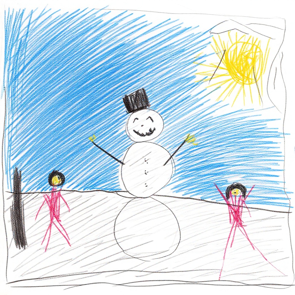 Several children are building a snowman at night,  on Christmas Day. Title: "Z-Image Turbo LoRA" on Tensor.Art