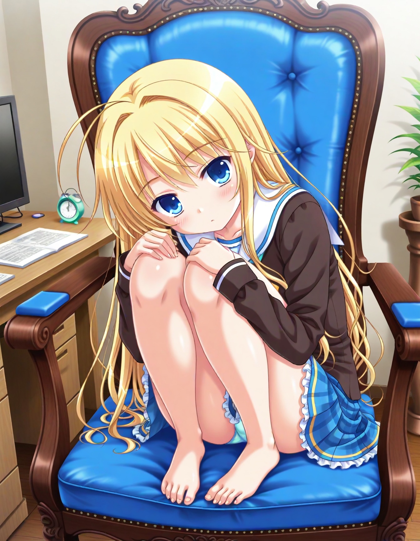 L-Sitting,  on_chair,  hugging_knees on Tensor.Art