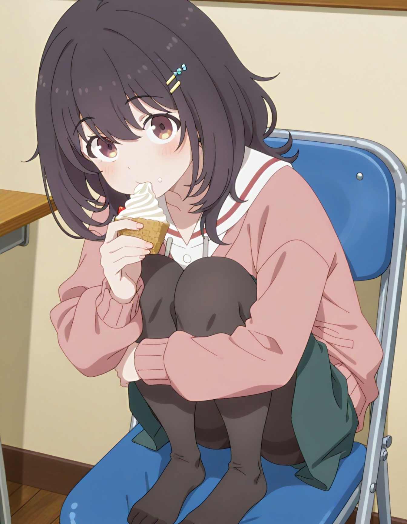1girl,  L-Sitting,  on_chair on Tensor.Art