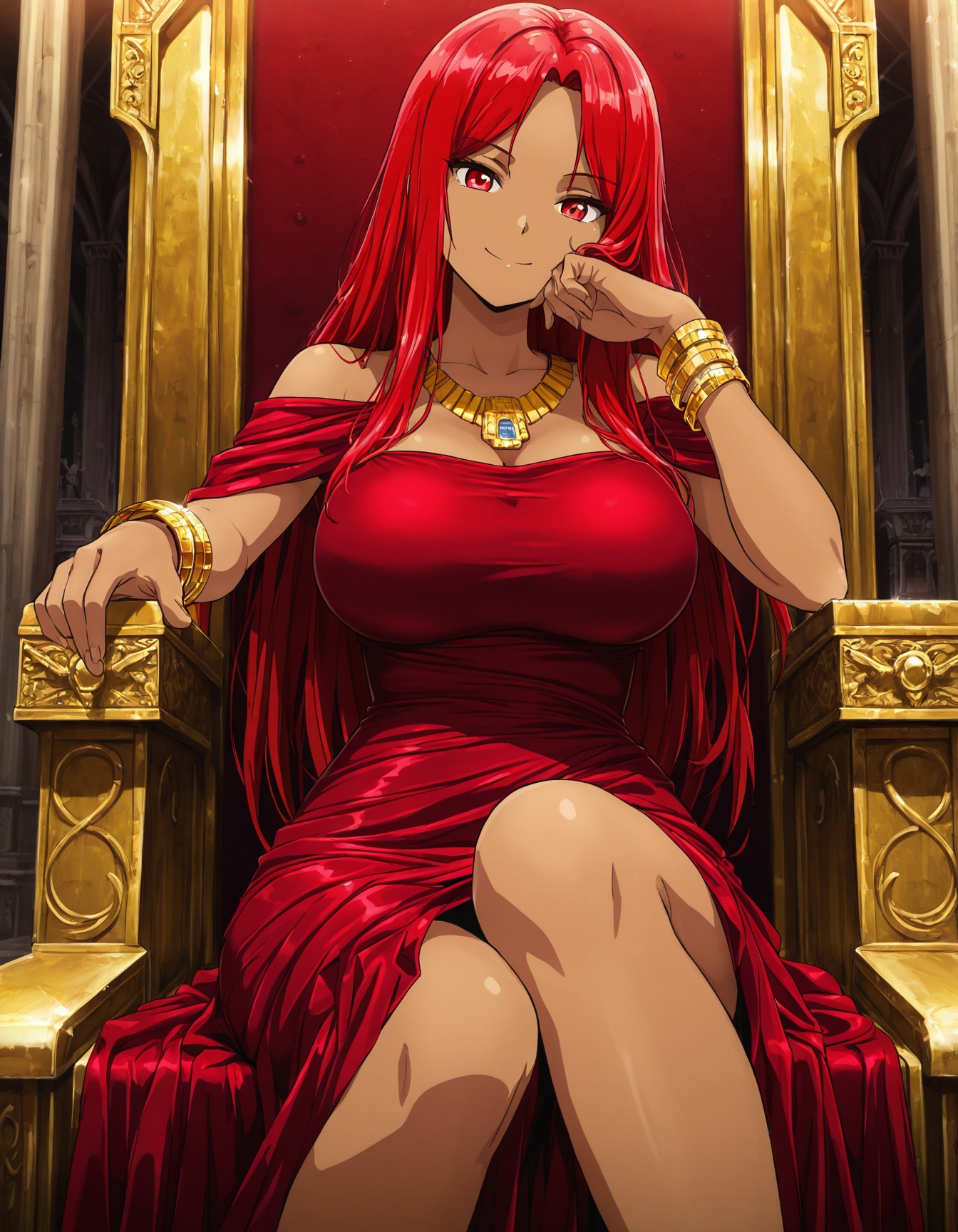 AuraKarpa,  light brown skin,  long red hair on Tensor.Art