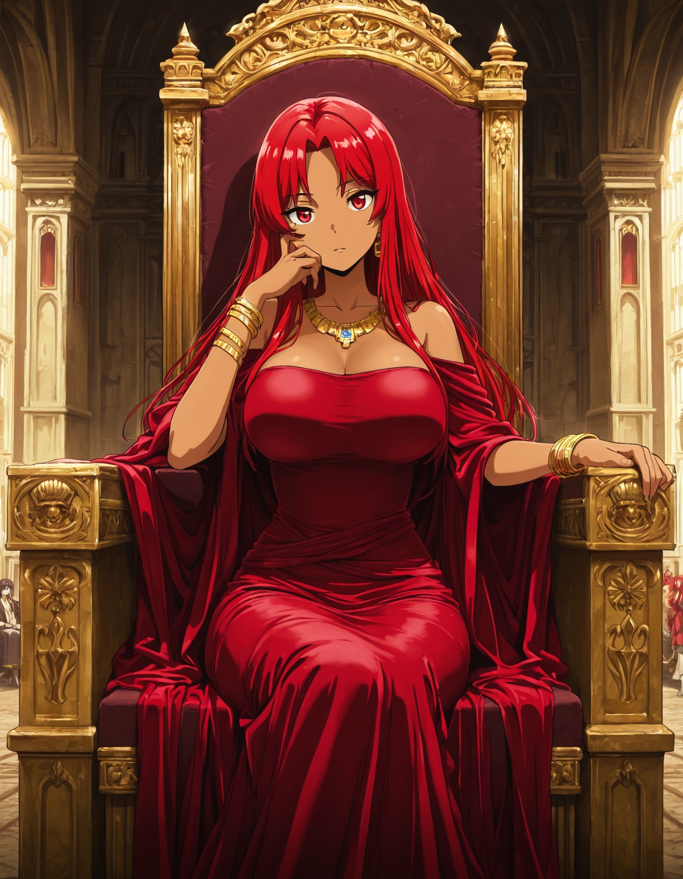 AuraKarpa,  light brown skin,  long red hair on Tensor.Art
