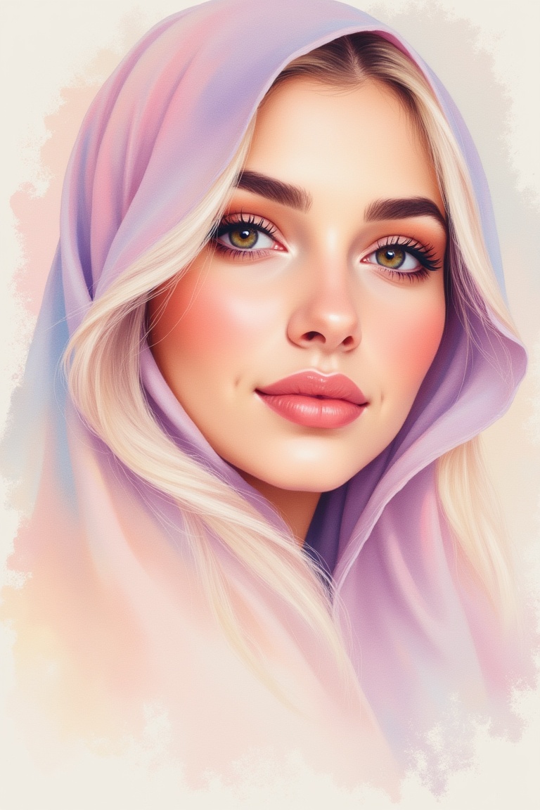 beautiful portrait of a woman,  gouacheWaterStyle,  gouache and watercolor painting style on Tensor.Art
