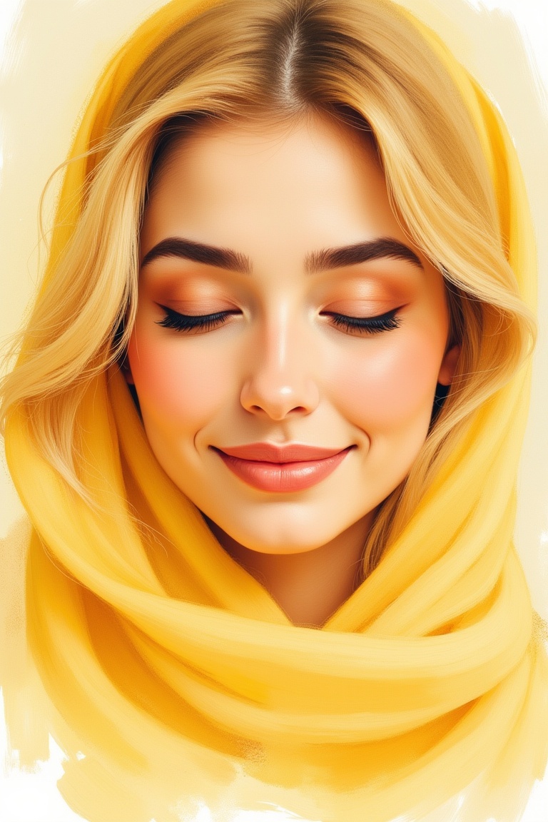close up portrait of a woman,  gouacheWaterStyle,  gouache and watercolor painting style on Tensor.Art