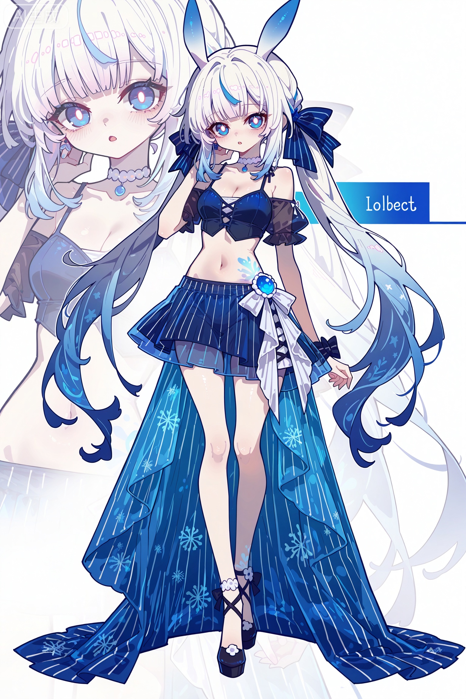 Solo, whole body, mature_monster_girl, monster_headdress, monster_clothes,zoom_layer
zoom_layer,white background,Behind is the phantom image of the same color system,(translucent luminous body:1.2),A minimalist design,of a silhouette outline and a beautiful woman and a glowing
White background, monochrome theme, outline: 1.2
Cujiujiu,//
Line art, masterpiece, the best quality, extremely exquisite and beautiful,
Huge file size, amazing quality,multicolored hair,,(imazawa:1.1),(maccha_(mochancc):0.3),(ningen_mame:0.8),(mochizuki_kei:0.75),
／／
1 girl, breasts, cleavage, 

1girl, solo, ice blue jellyfish-like hair, transparent wavy hair, bioluminescent hair tips, light amber jellyfish eyes, glowing pupils, innocent expression, soft gaze, slightly open mouth, pale translucent skin, bioluminescent blue blush, jellyfish humanoid, full body jellyfish transformation, jellyfish tentacle limbs, transparent tentacles with bioluminescent blue stripes, floating tentacles, jellyfish bell-shaped skirt, sheer bioluminescent blue overlay, white camisole, light blue lace trim, ice blue cropped blouse, puff sleeves, white bow, white pearl choker, light blue ribbon wristbands, standing pose, floating posture, ethereal movement, solid white background, no other background elements, bioluminescent glow, transparent texture, delicate line art, soft shading, no watermark, no text, marine fantasy, pure and ethereal aesthetic,