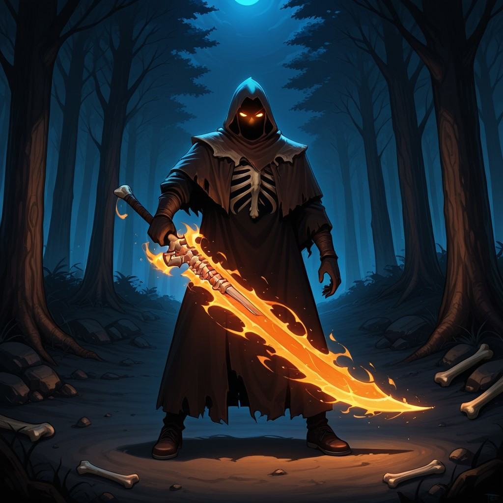 Cultist,  holding a sword,  outside on Tensor.Art