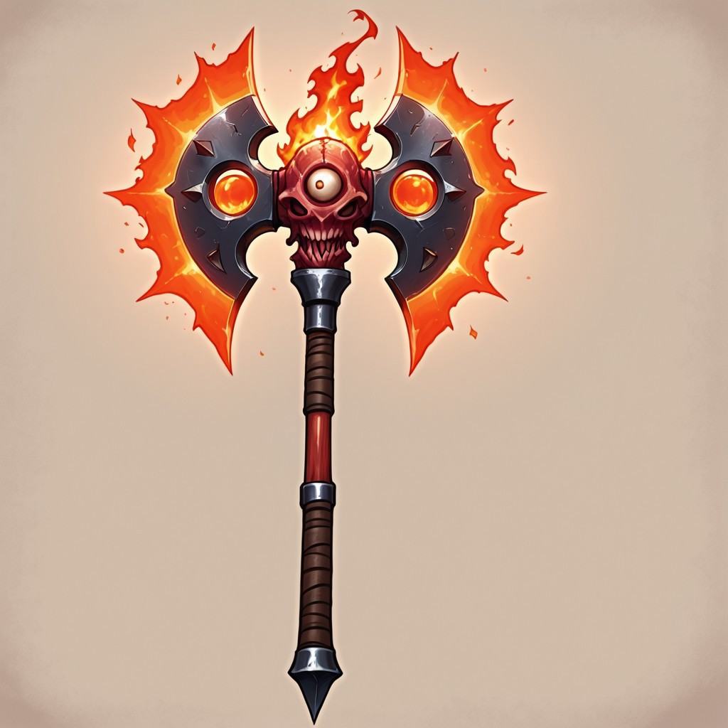 Evil weapon,  simple background,  great axe on Tensor.Art