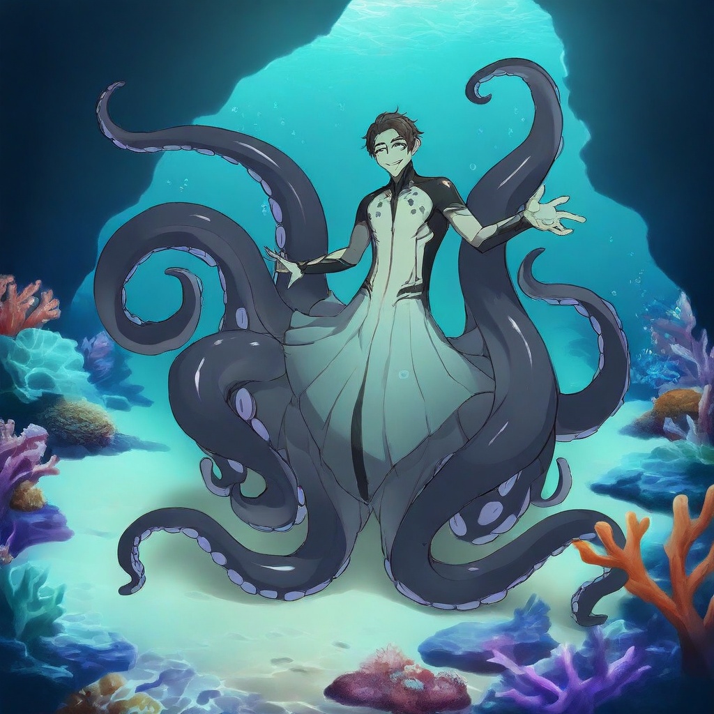 Tentacle legs,  solo,  smile on Tensor.Art
