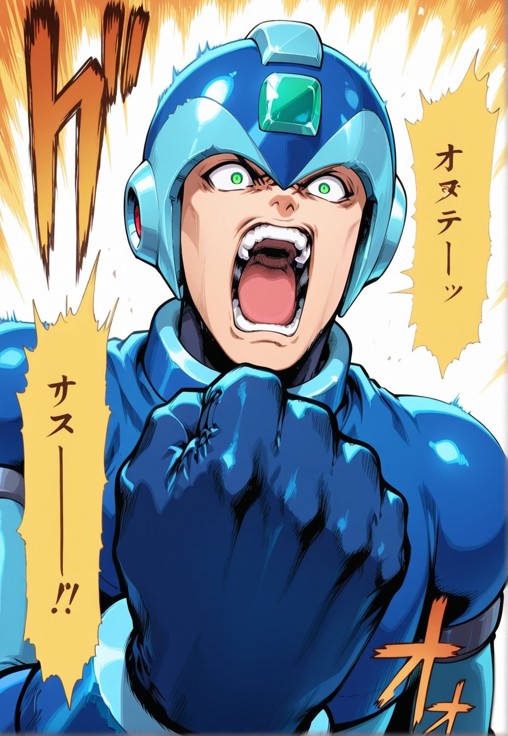 hozakuka ,  fist,  shouting on Tensor.Art