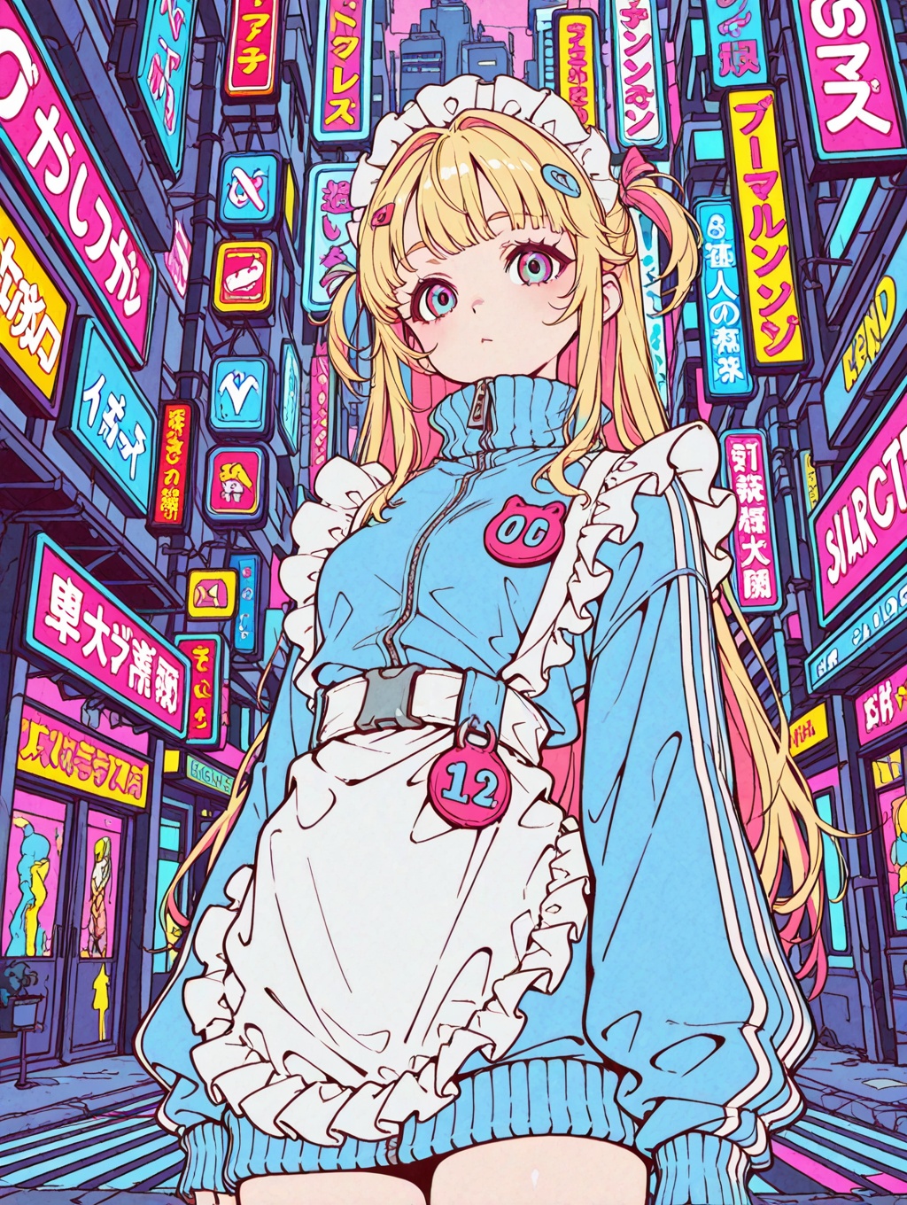 1girl,  jammy chan,  jersey maid on Tensor.Art