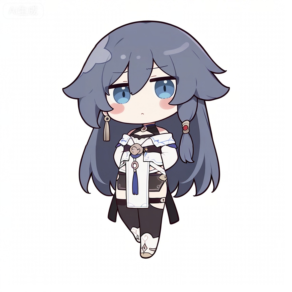 masterpiece, best quality,solo,((white background:1.2)),simple background,, 
looking at viewer,shuimu_style,chibi,fu_hua