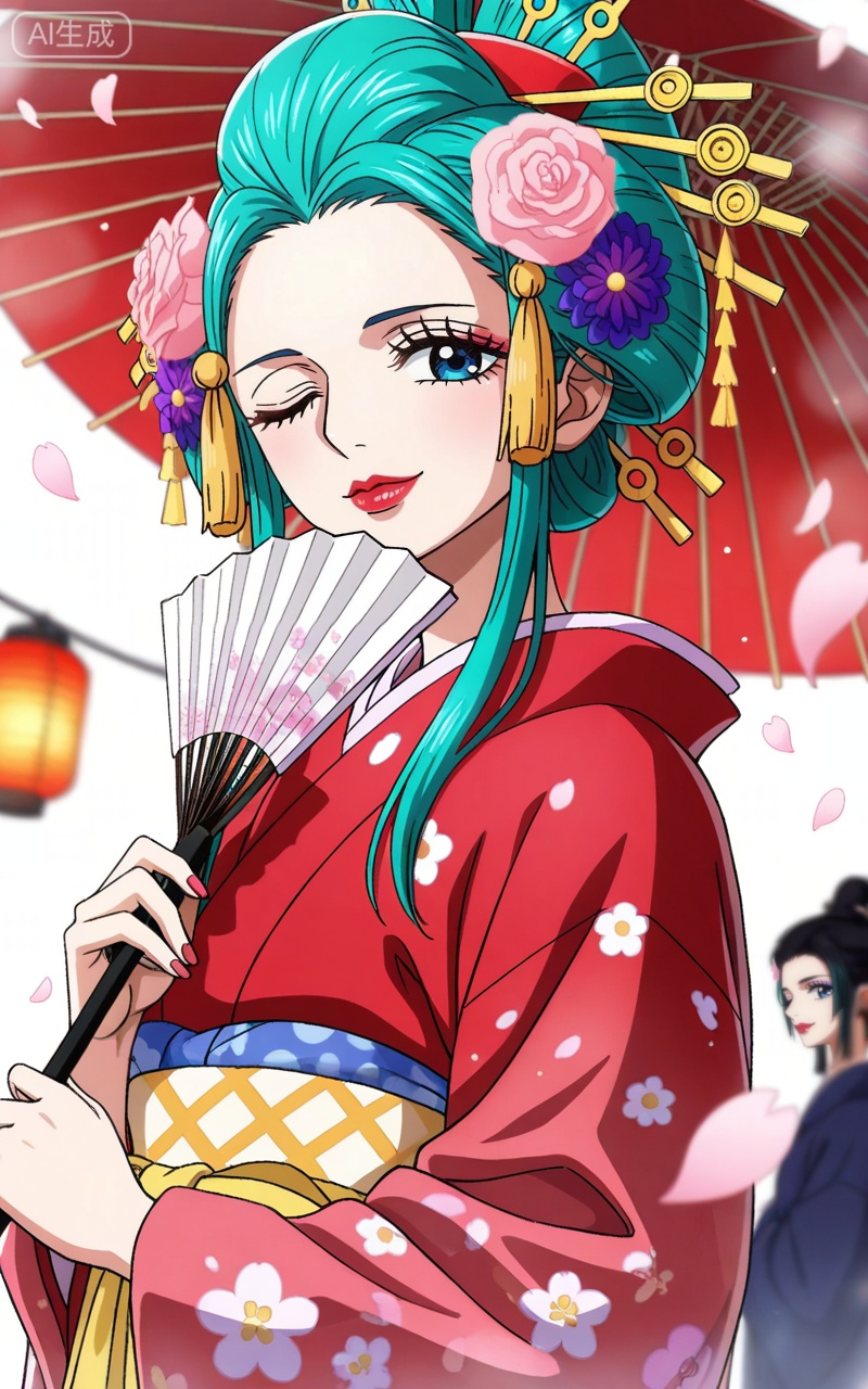 ,kozuki hiyori (one piece),kozuki hiyori one piece,hair ornament,flower,hair flower,aqua hair,makeup,long hair,lipstick,blue eyes,pink flower,red lips,green hair,
Kozuki Hiyori (one piece),Kozuki Hiyori one piece,japanese clothes,hair ornament,kimono,flower,hand fan,holding,kanzashi,hair flower,hair stick,holding fan,umbrella,floral print,one eye closed,smile,oil-paper umbrella,folding fan,solo focus,makeup,lantern,looking at viewer,red kimono,black hair,paper lantern,aqua hair,long hair,1girl,green hair,solo,petals,red lips,blue hair,lipstick,
depth of field,masterpiece,best quality,very aesthetic,alternate costume,alternate costume,2024,2023,perfect composition,ultra-detailed,extreme aesthetic,masterpiece,best quality,good quality,newest,year 2024,year 2023,very aesthetic,absurdres,looking_at_viewer,colorful,upper_body,kimono,white_background,simple background,wind,


