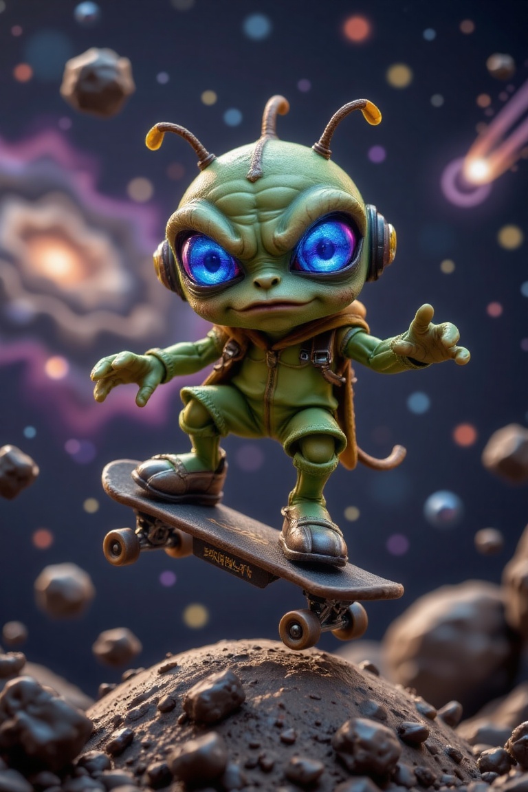 ACreate a whimsical cartoon character with the face of a frog,  including smooth green skin and a sly,  mischievous smile....