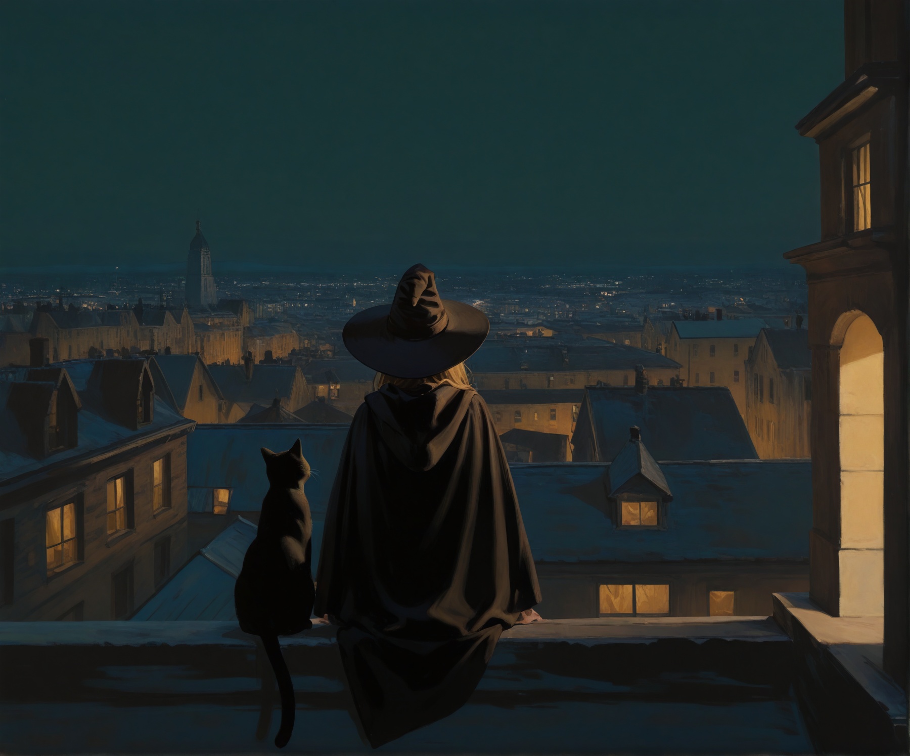 1girl,  witch hat,  cloak on Tensor.Art