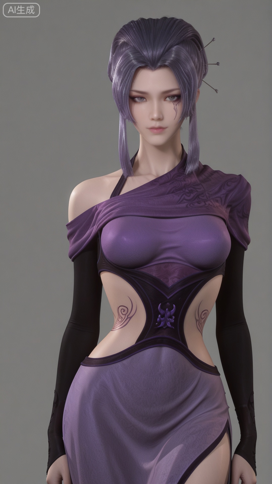 YLJ clothes, exquisite skin, cowboy_shot, looking at viewer, even illumination, very awa, simple background,