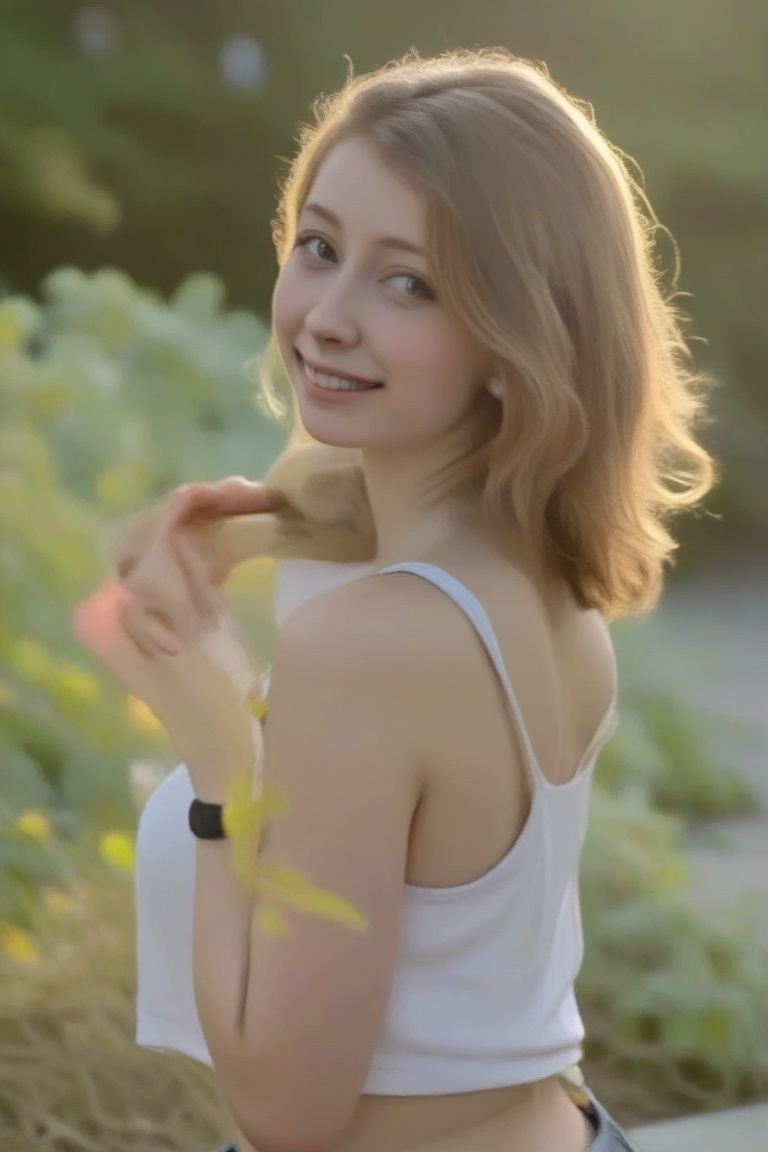 Create a portrait of a fit young woman,  18 years old,  capturing her in a natural on Tensor.Art