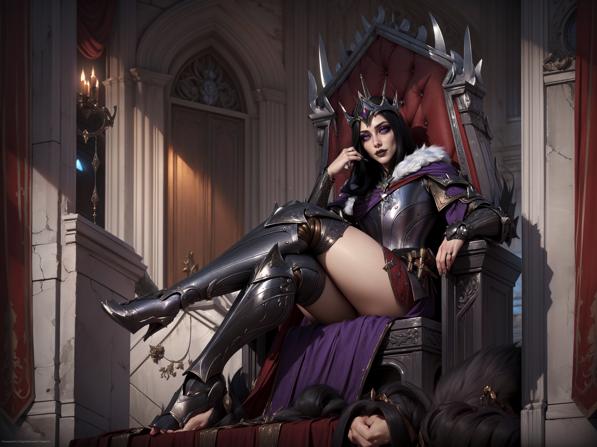MorganLeFay Smite,  1girl,  solo on Tensor.Art