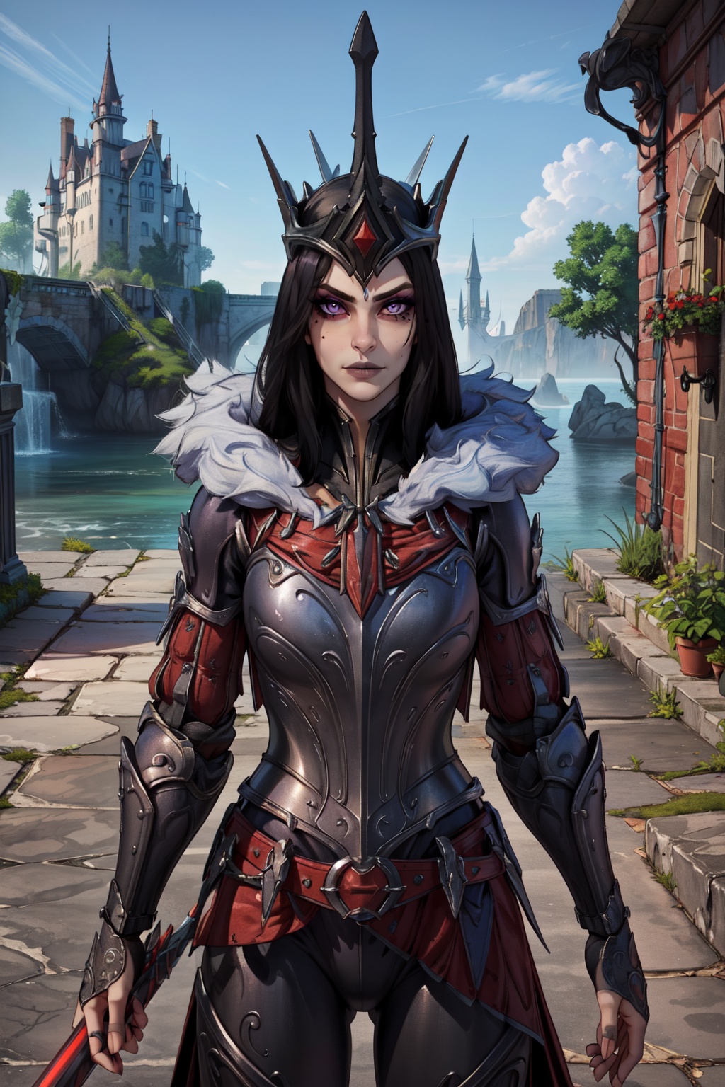 MorganLeFay Smite,  1girl,  solo on Tensor.Art