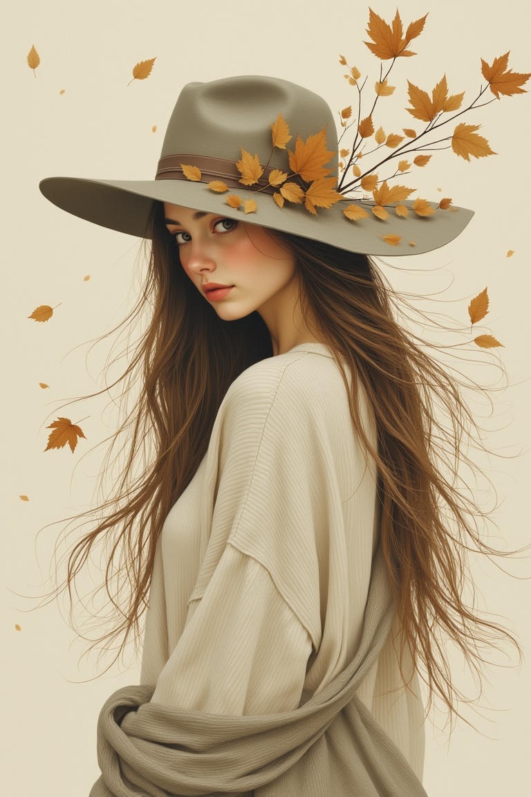 annrin_ivoryautumn,  young woman looking back over her shoulder,  soft melancholic gaze on Tensor.Art