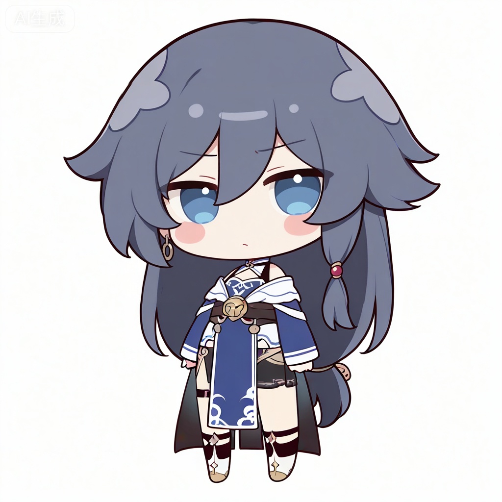 masterpiece, best quality,solo,((white background:1.2)),simple background,, 
looking at viewer,shuimu_style,chibi,fu_hua