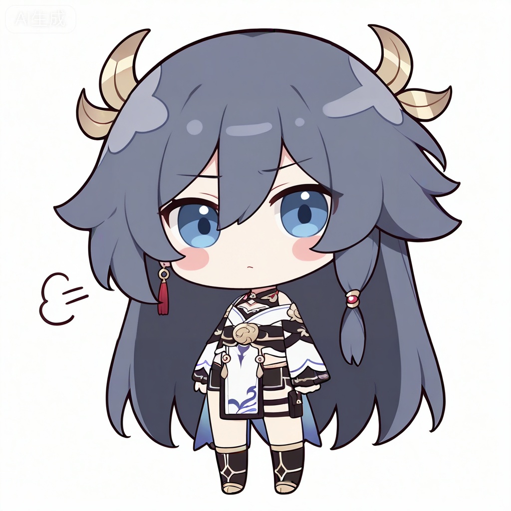 masterpiece, best quality,solo,((white background:1.2)),simple background,, 
looking at viewer,shuimu_style,chibi,fu_hua