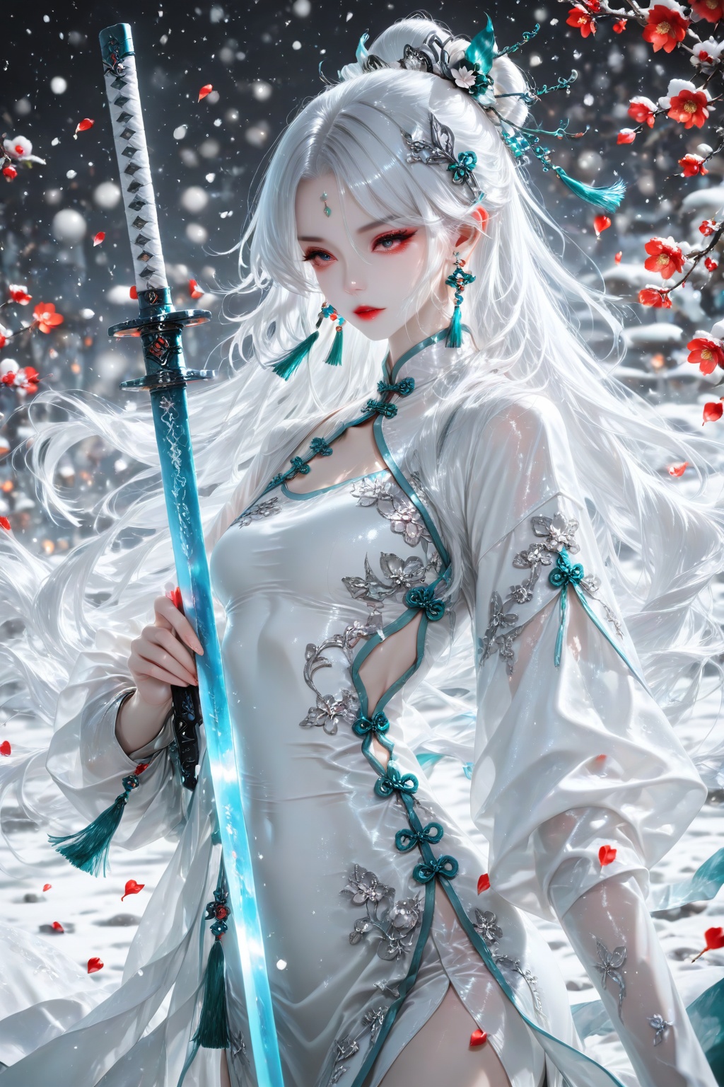 1girl,  weapon,  white hair by 月大魔王|The Moonly Demon King on Tensor.Art