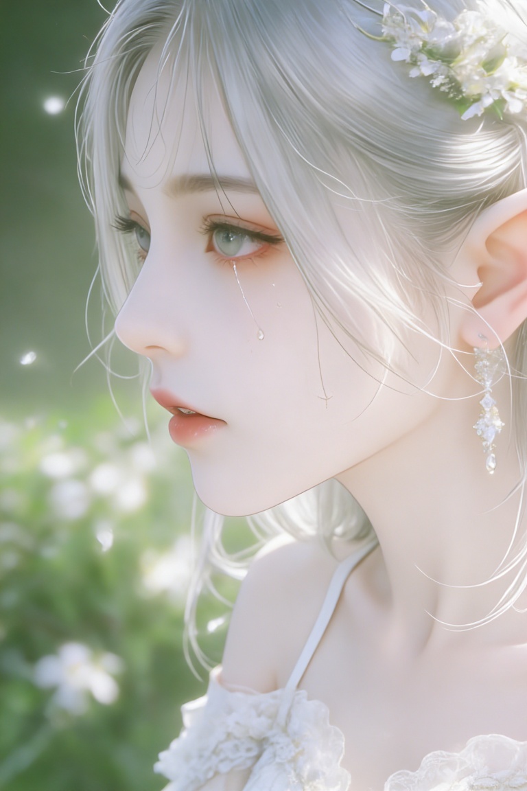 pic,  a close-up of a delicate,  ethereal woman with pale skin on Tensor.Art