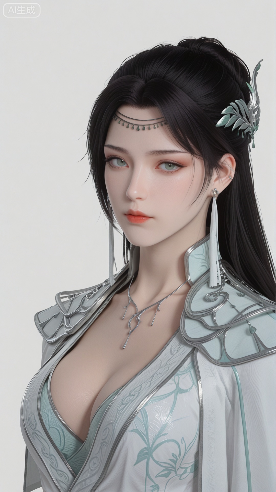 YY clothes, solo, exquisite skin, looking at viewer, even illumination, very awa, simple background,