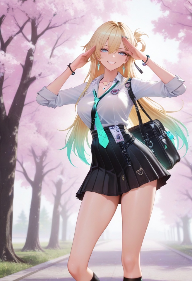 1girl,  skirt,  blonde hair on Tensor.Art