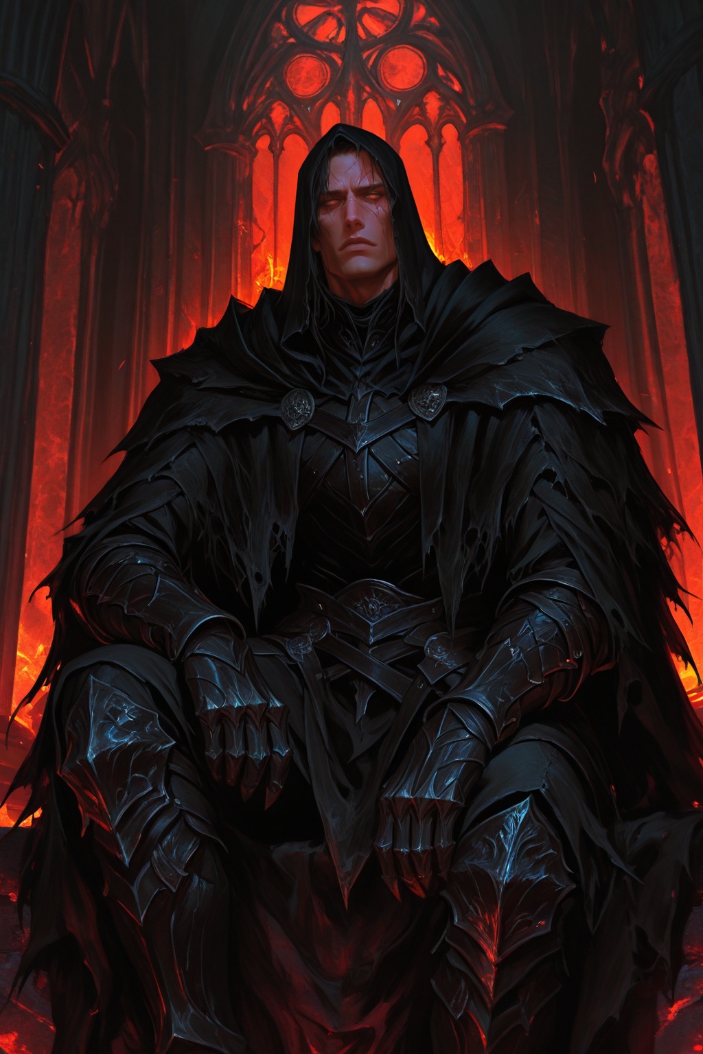 1 solo,  male focus,  Gothic demon hunter on Tensor.Art