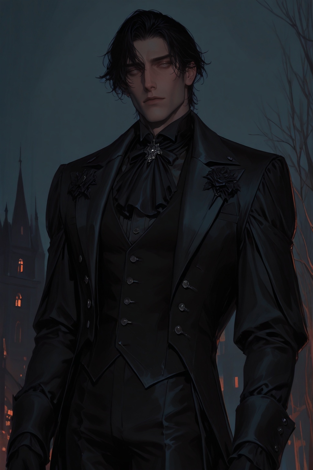 1 solo,  male focus,  Dark gothic nobleman on Tensor.Art
