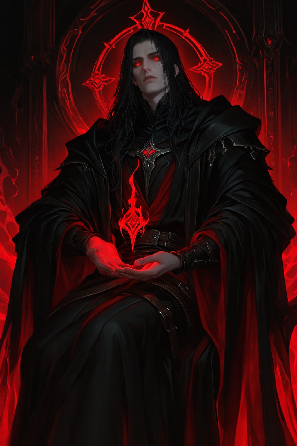1 solo,  male focus,  Dark gothic mage on Tensor.Art