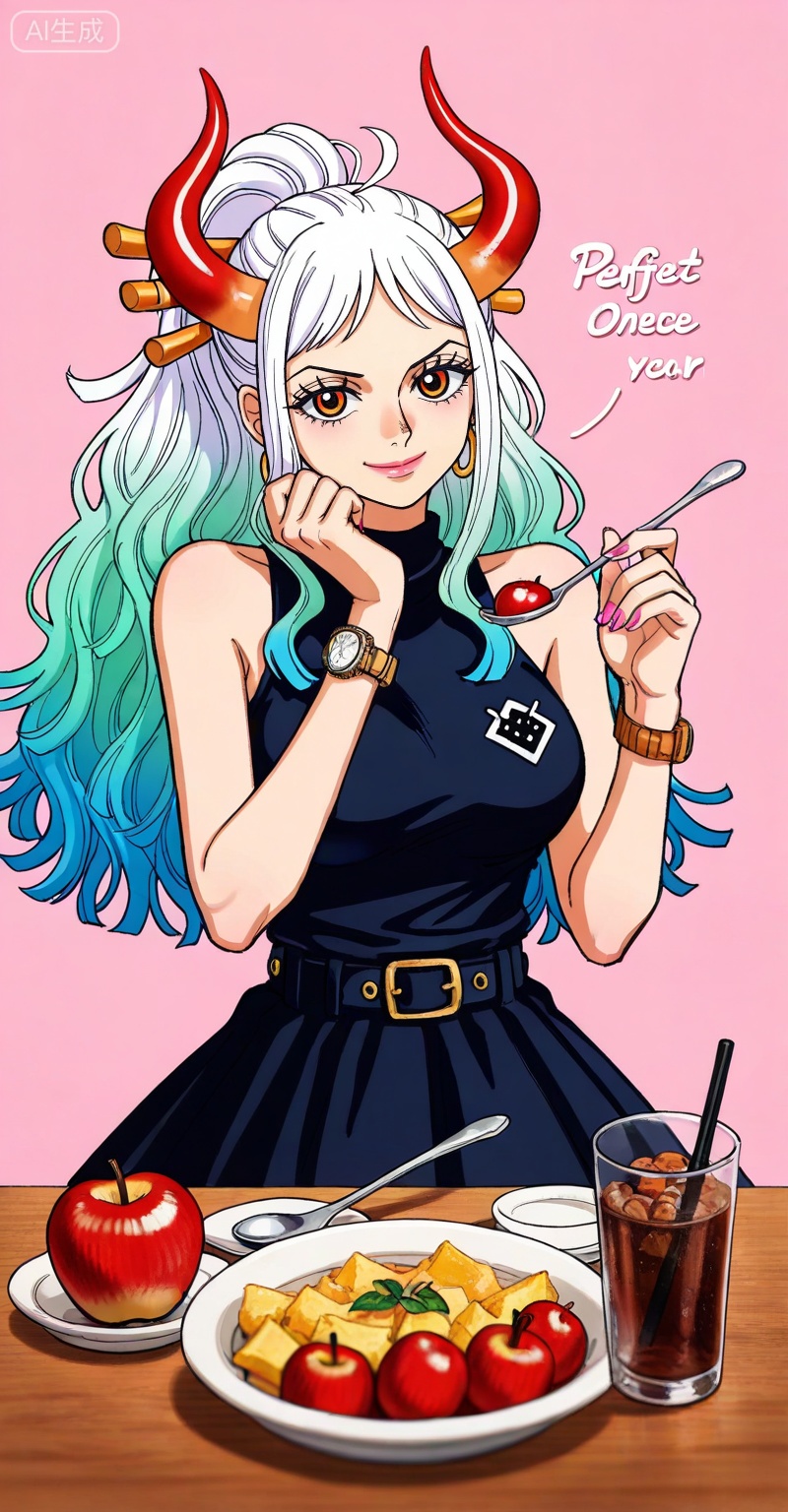 ,Yamato,Yamato (one piece),Yamato (one piece),
1girl,solo,horns,retro artstyle,multicolored hair,earrings,jewelry,looking at viewer,hair ornament,long hair,green hair,hair stick,curled horns,white hair,multicolored horns,red horns,ahoge,orange eyes,closed mouth,ponytail,gradient hair,high ponytail,aqua hair,
1girl,watch,solo,food,long hair,wristwatch,smile,fruit,braid,holding,lipstick,breasts,makeup,spoon,apple,looking at viewer,pink nails,dress,eyelashes,cup,nail polish,holding spoon,3,


depth of field,masterpiece,best quality,very aesthetic,alternate costume,alternate costume,2024,2023,perfect composition,ultra-detailed,extreme aesthetic,(quasarcake:0.7),masterpiece,best quality,good quality,newest,year 2024,year 2023,very aesthetic,absurdres,looking_at_viewer,colorful,simple background,english text,