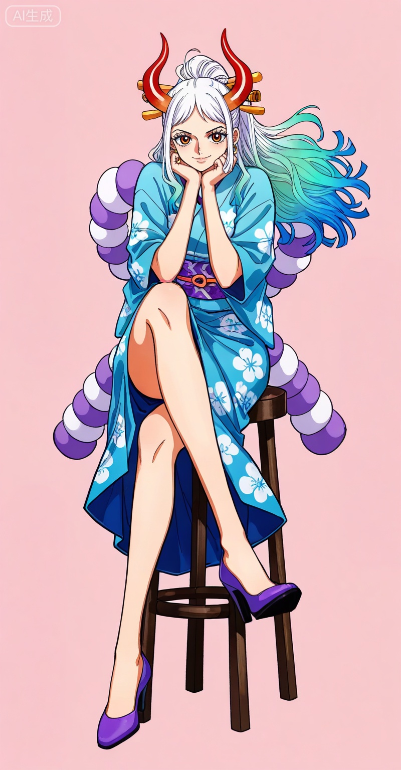 ,Yamato,Yamato (one piece),Yamato (one piece),
1girl,solo,horns,retro artstyle,multicolored hair,earrings,jewelry,looking at viewer,hair ornament,long hair,green hair,hair stick,curled horns,white hair,multicolored horns,red horns,ahoge,orange eyes,closed mouth,ponytail,gradient hair,high ponytail,aqua hair,
1girl,solo,high heels,sitting,kimono,japanese clothes,crossed legs,sash,purple sash,full body,smile,looking at viewer,hand on own face,floral print,obi,stool,head rest,simple background,legs,purple footwear,cover,jewelry,floating hair,
depth of field,masterpiece,best quality,very aesthetic,alternate costume,alternate costume,2024,2023,perfect composition,ultra-detailed,extreme aesthetic,(quasarcake:0.7),masterpiece,best quality,good quality,newest,year 2024,year 2023,very aesthetic,absurdres,looking_at_viewer,colorful,simple background,