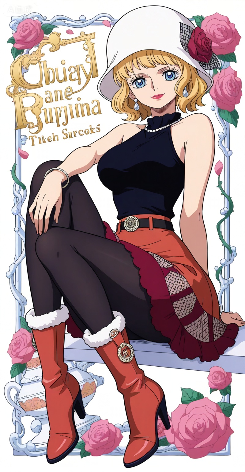 ,Stussy one piece,Stussy\(one piece\),blonde hair,blue eyes,short hair,makeup,large breasts,lipstick,Stussy one piece,Stussy\(one piece\),1girl,blue eyes,blonde hair,solo,flower,retro artstyle,short hair,looking at viewer,makeup,rose,smile,lipstick,
1girl,boots,fur trim,jewelry,hat,long hair,breasts,red footwear,skirt,fur-trimmed boots,earrings,sitting,red skirt,bracelet,pants,high heels,full body,looking at viewer,belt,closed mouth,black pants,sleeveless,high heel boots,bangle,black pantyhose,cover,medium breasts,black shirt,shirt,fur-trimmed skirt,46,

depth of field,masterpiece,best quality,very aesthetic,alternate costume,alternate costume,2024,2023,perfect composition,ultra-detailed,extreme aesthetic,masterpiece,best quality,good quality,newest,year 2024,year 2023,very aesthetic,absurdres,looking_at_viewer,colorful,white_background,simple background,