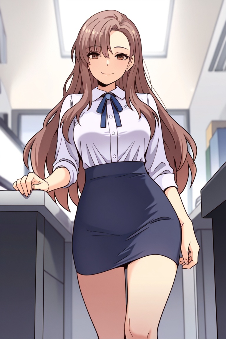 1girl,  solo,  brown hair on Tensor.Art
