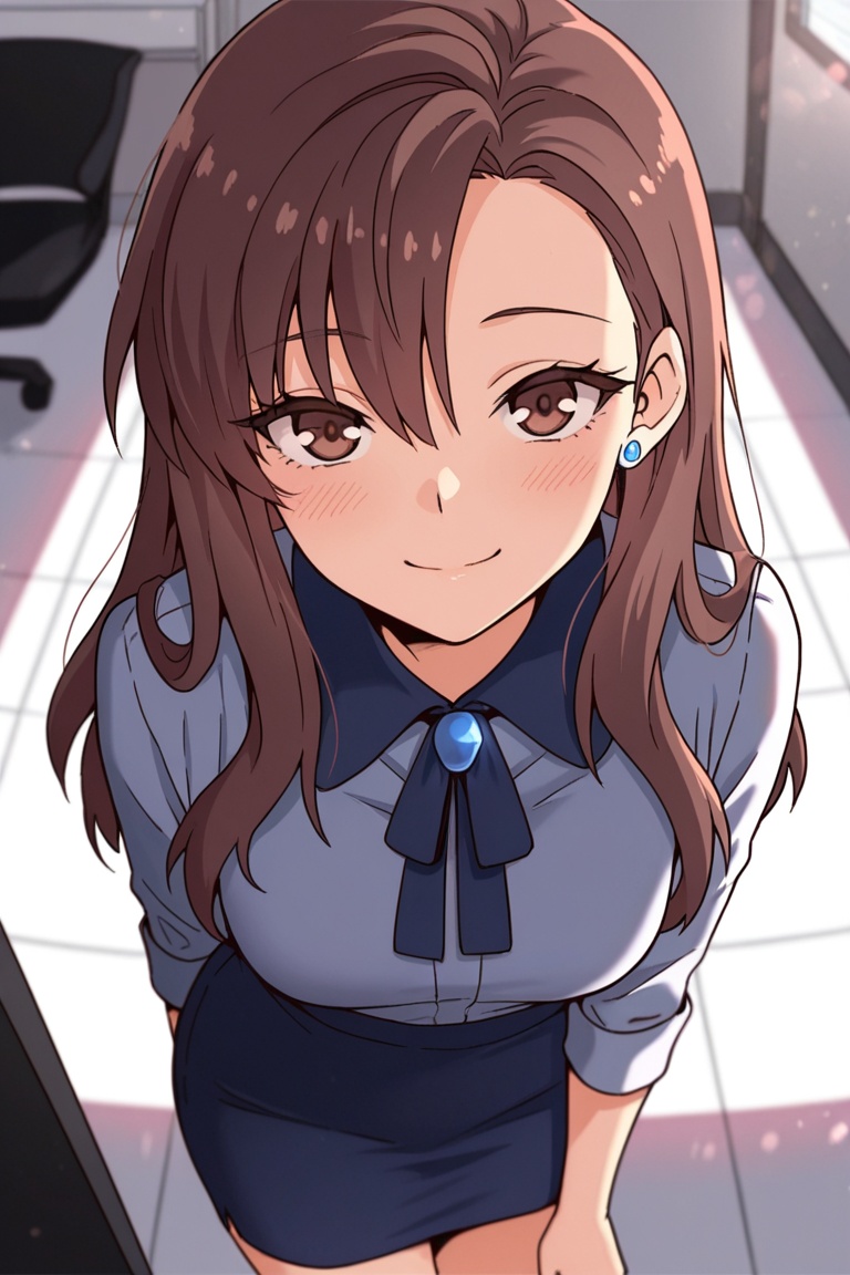 1girl,  solo,  brown hair on Tensor.Art
