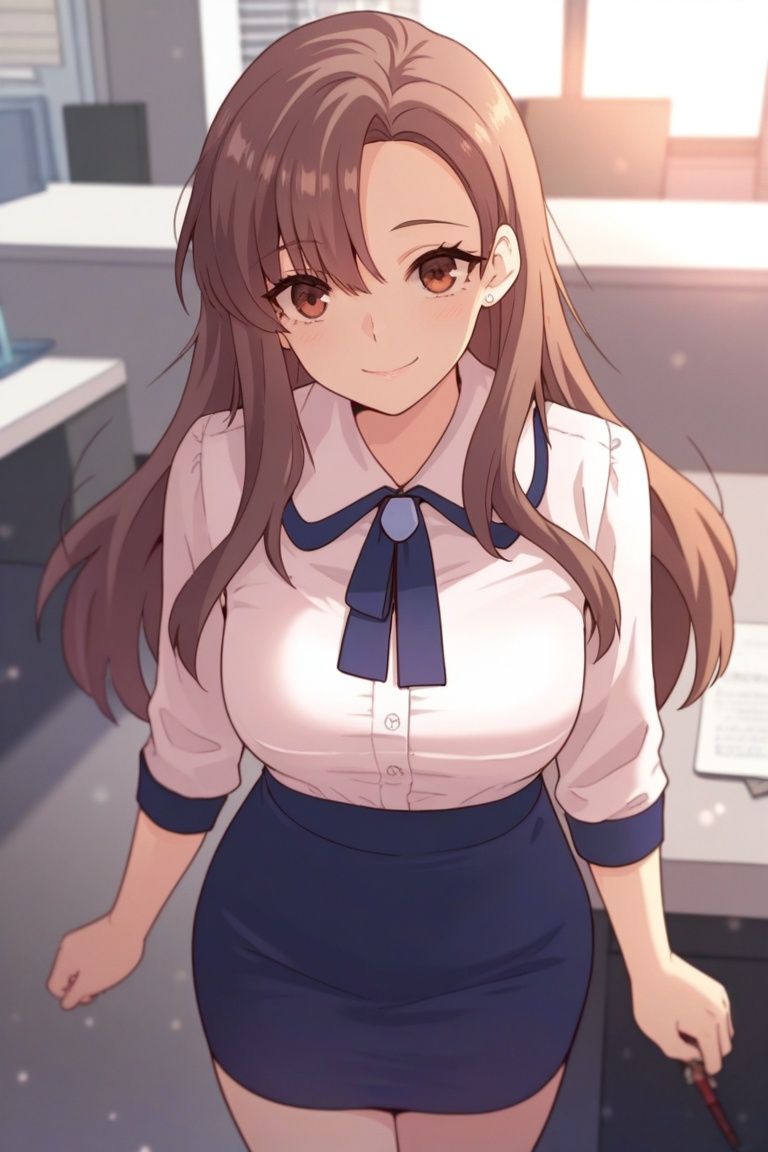 1girl,  solo,  brown hair on Tensor.Art