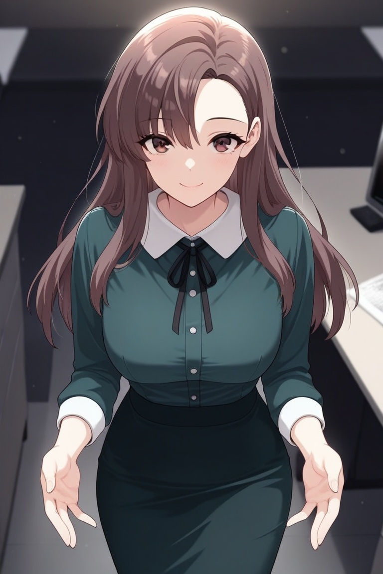1girl,  solo,  brown hair on Tensor.Art