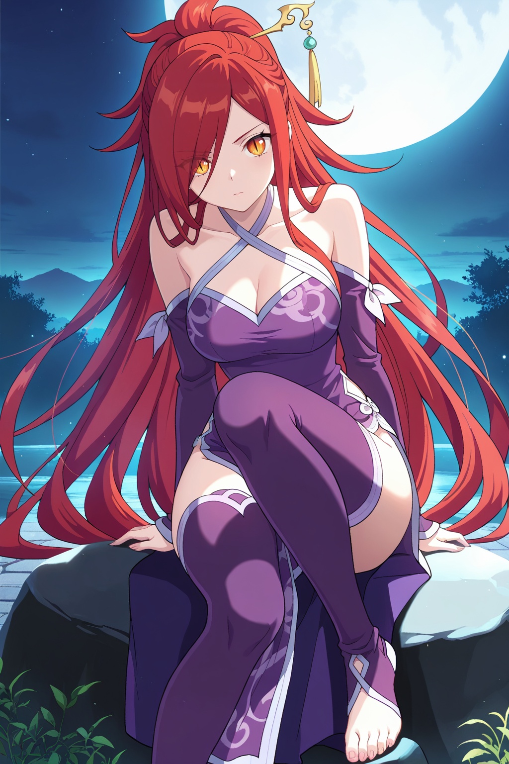 Random scene,  Random scene,  Sitting on a rock on Tensor.Art