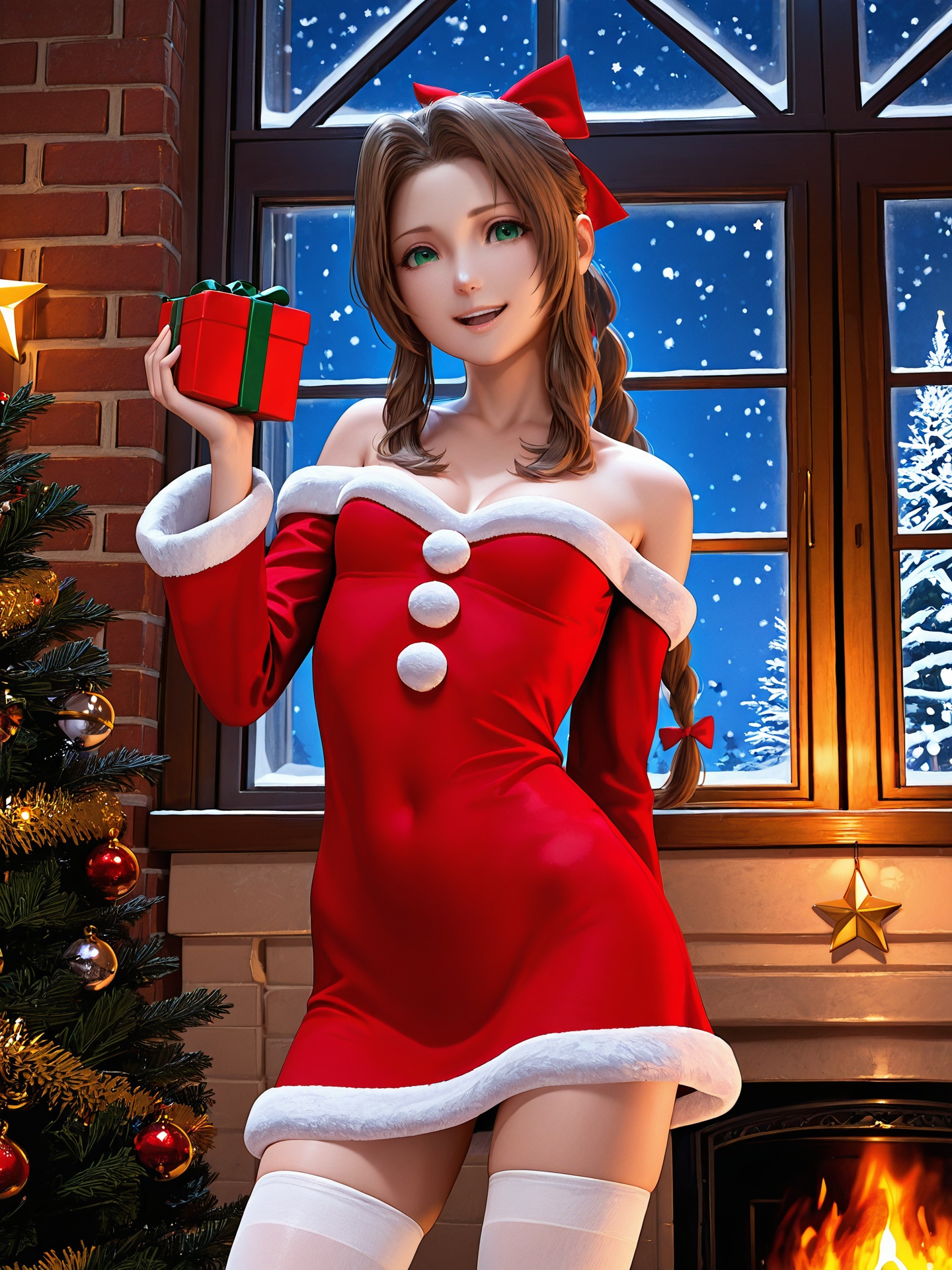 sreliata,  aerith gainsborough,  green eyes on Tensor.Art