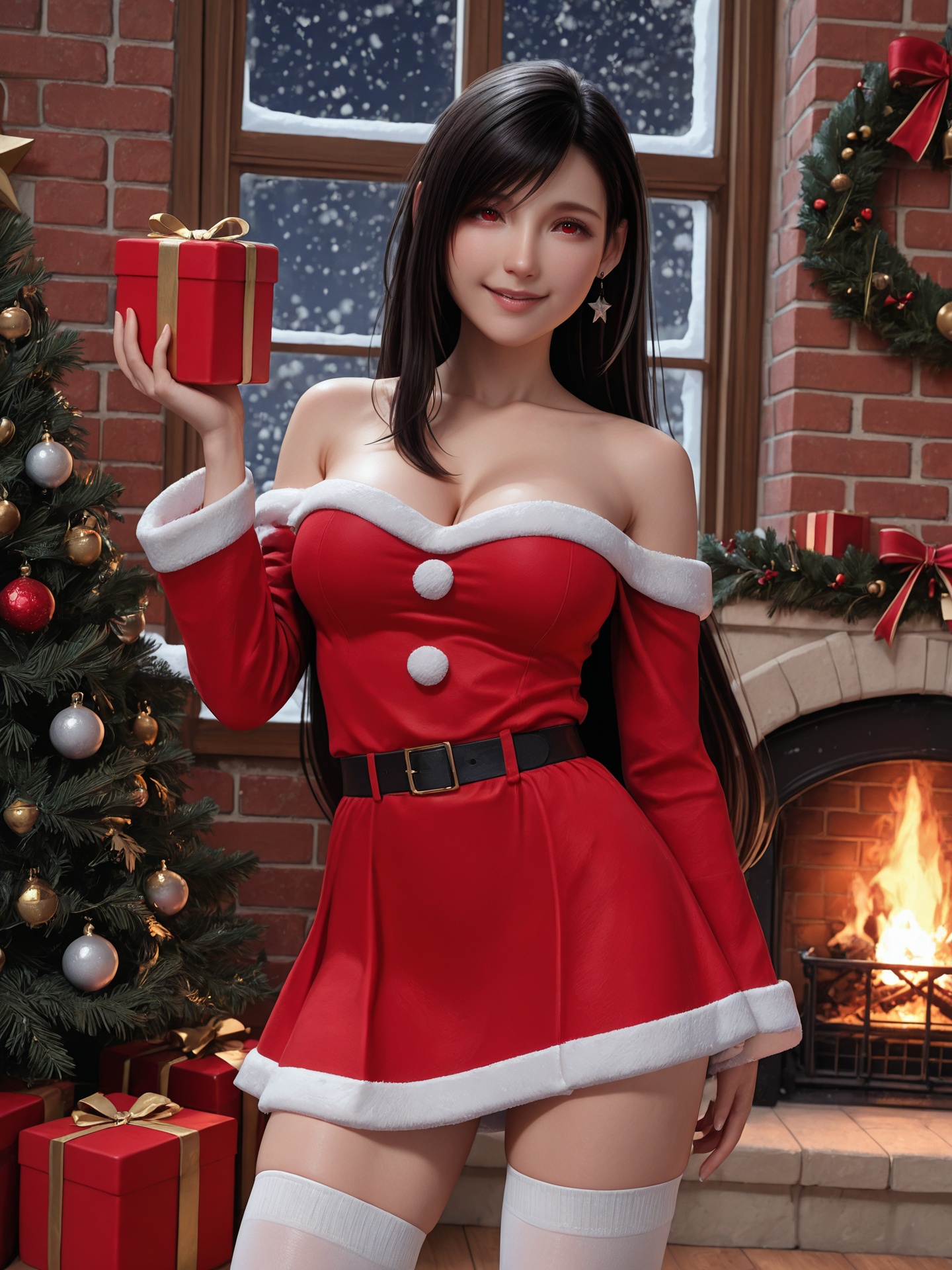 sreliata,  tifa lockhart,  red eyes on Tensor.Art