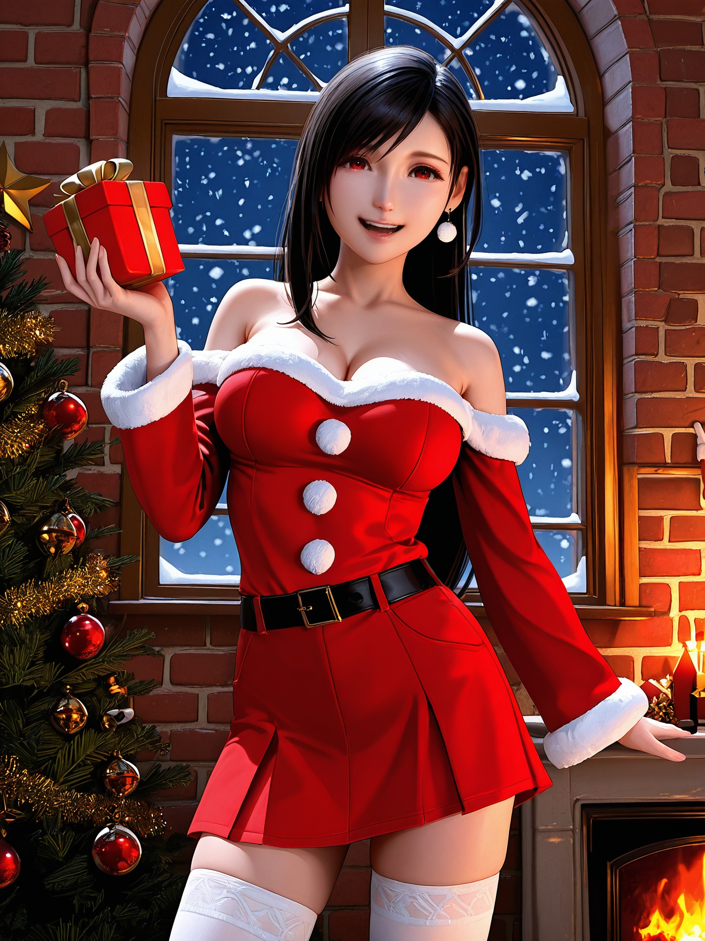 sreliata,  tifa lockhart,  red eyes on Tensor.Art