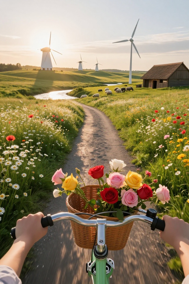 Photo,  Canon camera,  first person perspective. Seeing the handlebars on Tensor.Art