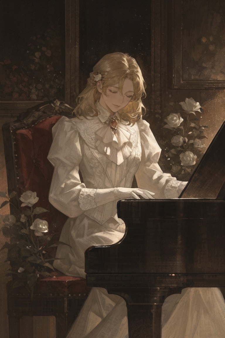 lazypos,  1girl,  blonde medium hair on Tensor.Art
