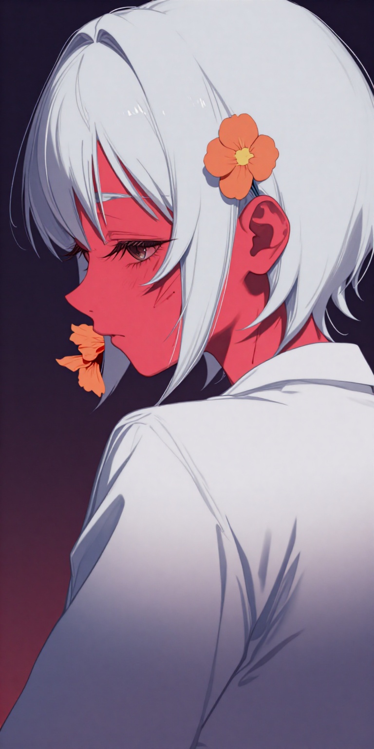 1girl,  scar,  white hair on Tensor.Art