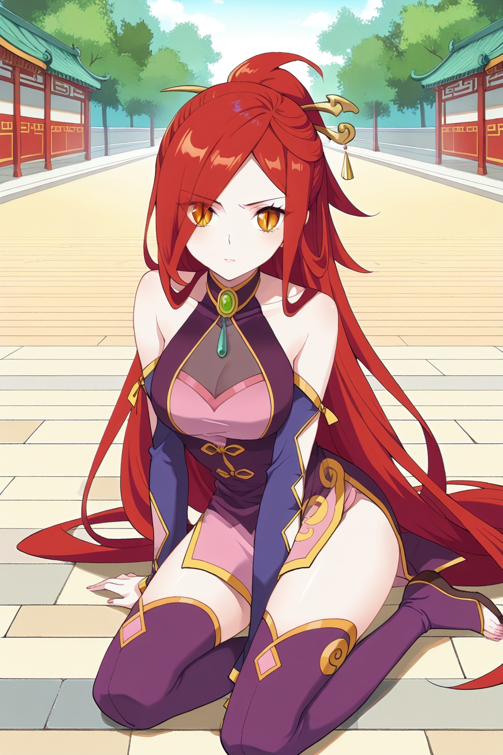 Random scene,  Random scene,  Thigh exposed on Tensor.Art