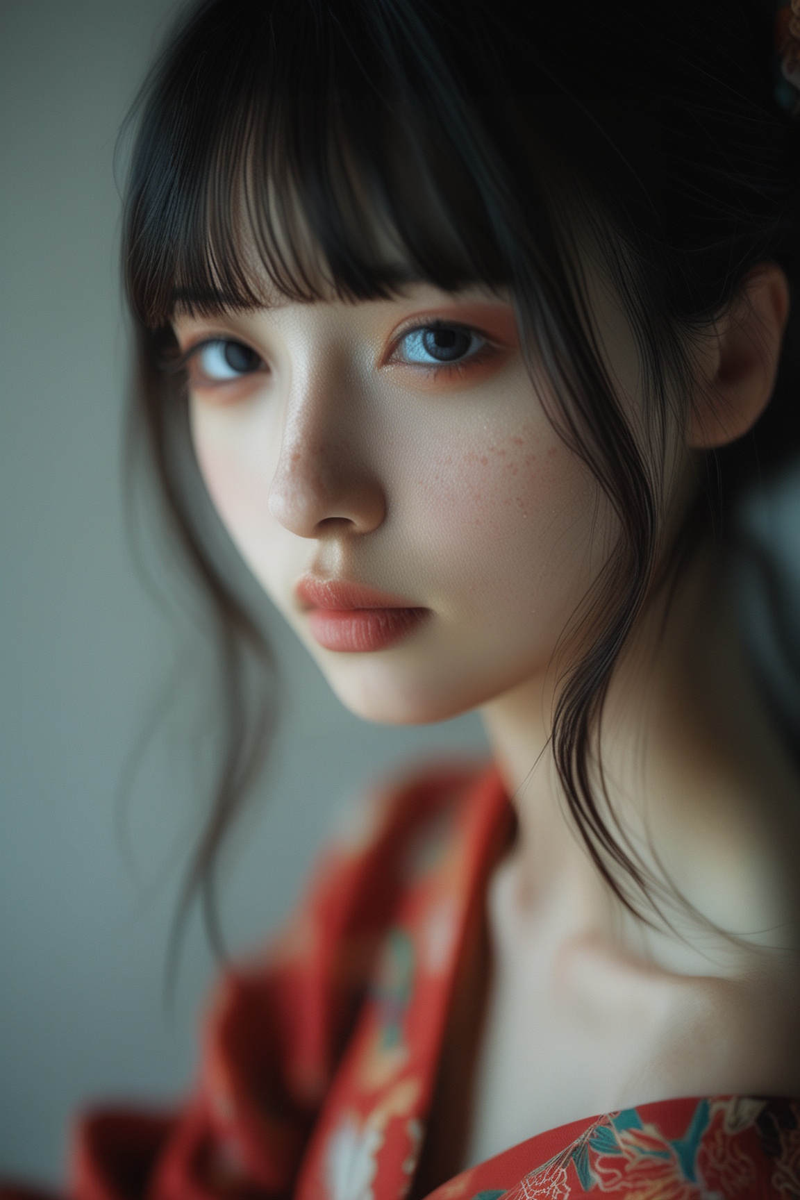 1girl,  black hair,  blurry on Tensor.Art