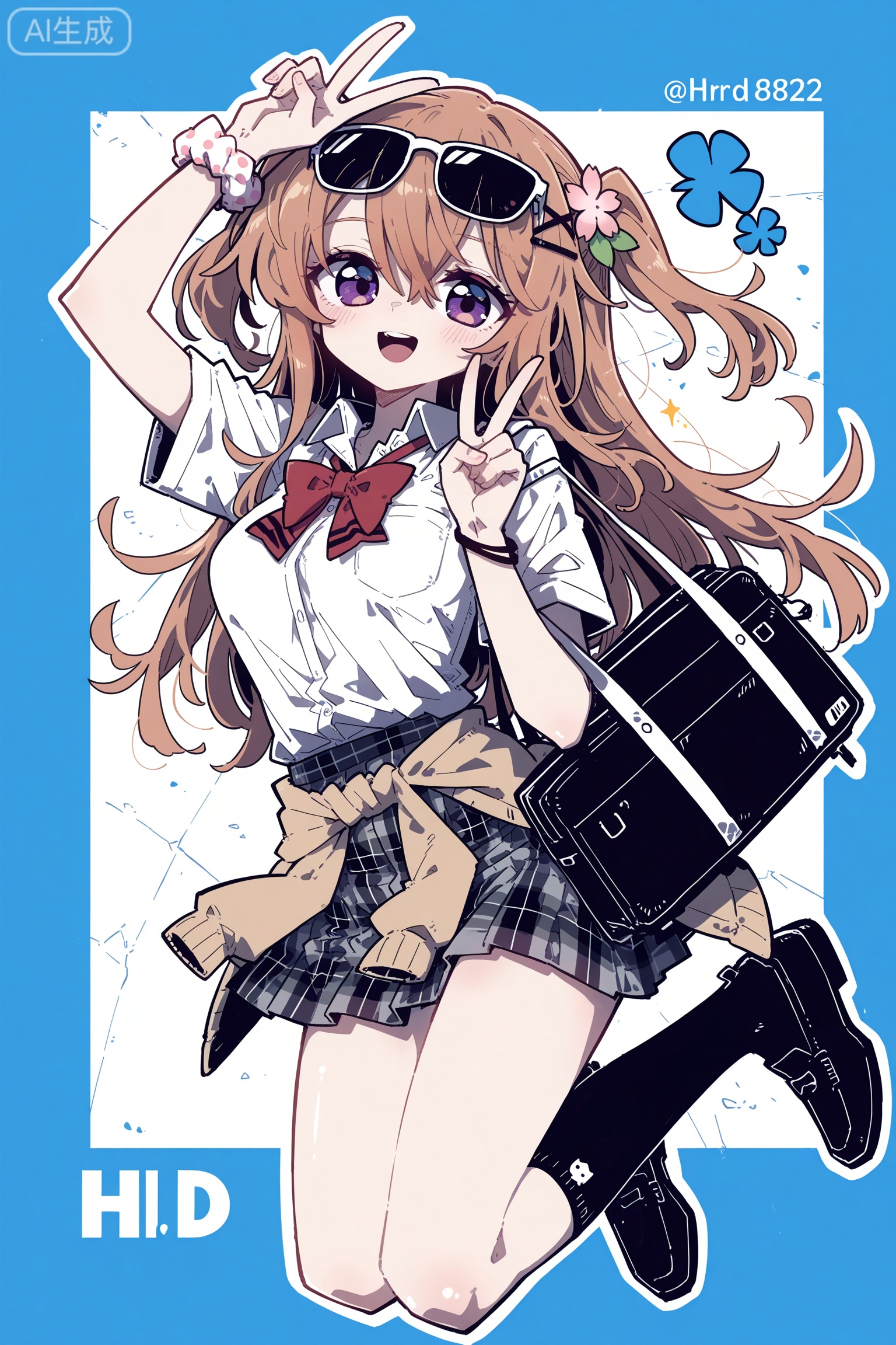 mature_monster_girl, monster_headdress, monster_clothes,full body, monochrome theme, outline: 1.2
//retro_artstyle,1980s_(style),
Line art, masterpiece, the best quality, extremely exquisite and beautiful,
Huge file size, amazing quality,multicolored hair,,(imazawa:1.1),(maccha_(mochancc):0.3),(ningen_mame:0.8),(mochizuki_kei:0.75),
 ((HRD, HUD, 8K)),((masterpiece, best quality)), highly detailed, soft light,
Fight, monochrome, greyscale, multiple boys, punching, comic,male focus, teeth
1girl, solo, long hair, breasts, looking at viewer, blush, smile, open mouth, bangs, skirt, brown hair, shirt, hair ornament, bow, hair between eyes, medium breasts, very long hair, school uniform, purple eyes, white shirt, flower, short sleeves, :d, pleated skirt, hairclip, collared shirt, hair flower, black skirt, bag, arm up, red bow, bracelet, two side up, plaid, hands up, dress shirt, v, plaid skirt, sunglasses, scrunchie, cardigan, polka dot, x hair ornament, eyewear on head, grey skirt, school bag, shoulder bag, double v, wrist scrunchie, clothes around waist, brown cardigan, cardigan around waist, hoto cocoa

