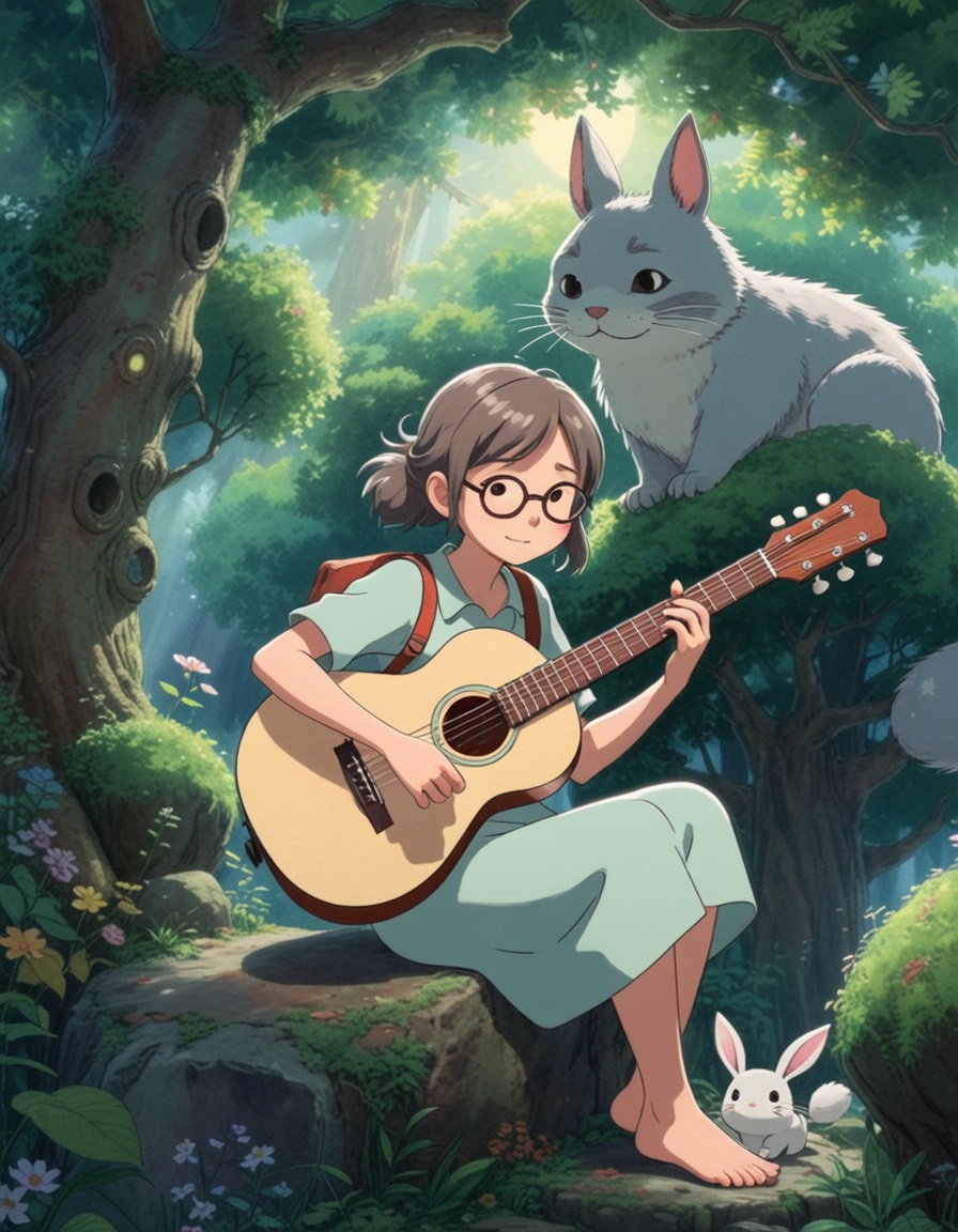 ehghibli6,  woman playing guitar on Tensor.Art